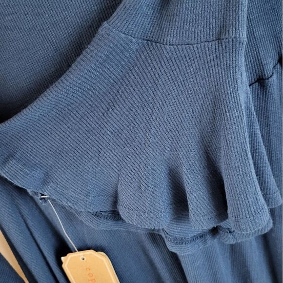 Copper Key Flounce Sleeve Ribbed Fit and Flare Dress Size M Soft Lightweight New - Picture 7 of 9